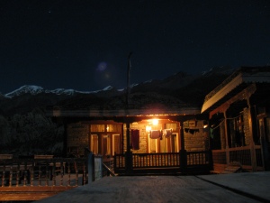 A night shot at one of our guesthouses